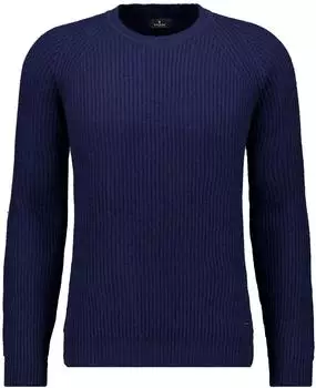 Ragman Structured Knit Pullover blau