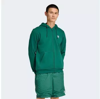 Adidas Trefoil Essentials Full Zip Hoodie Sweatshirt, Regular Fit (ADT99a7007000001) collegiate green
