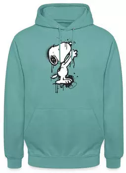 spreadshirt Peanuts Snoopy Graffiti Street Art Unisex Hoodie pastelltürkis