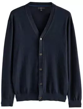 Next Fashion Strickjacke mit Herzknöpfen und Wollmischung (F0869705) navy