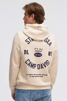 Camp David CU2255-3369-31 Kapuzensweatshirt mit reflektierenden Details beige/schwarz
