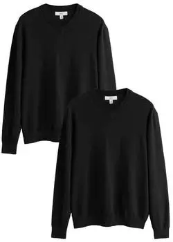 Next Fashion Essential Regular Fit Pullover mit Zopfmuster in Wellenform schwarz