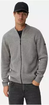 Camel Active Strickjacke mit Raglan&auml;rmeln und Knopfverschluss grau