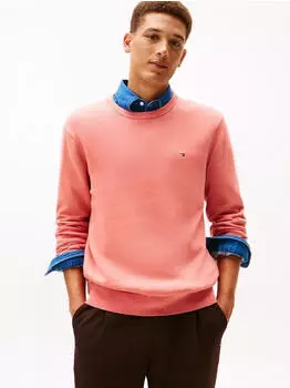 Tommy Hilfiger Flag Embroidery Crew Neck Pullover (MW0MW39999) camellia blush