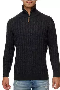 Indicode Hector Pullover Stehkragen Rei&szlig;verschluss Regular Fit (87924965) charcoal mix