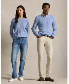 Polo Ralph Lauren Kaschmirpullover mit Zopfmuster (710876728) blue