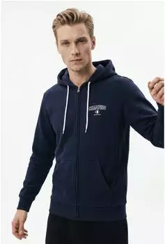 Champion Graphic Terry Full Zip Hoodie Sweatshirt (32476827) marine