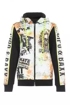 Cipo & Baxx CL457 / CL292 Sweatjacke mit Kapuze und Reißverschluss mint/orange/schwarz/weiß