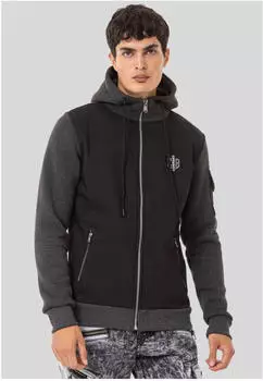 Cipo & Baxx CL577 / CL387 Zip-Up Hoodie Sweatjacke (32312423) anthrazit