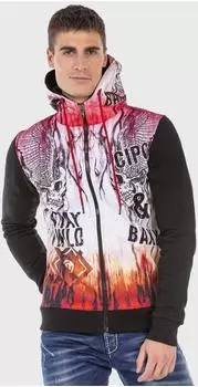 Cipo & Baxx Sweatjacke mit Print (30434613) schwarz/mischfarben