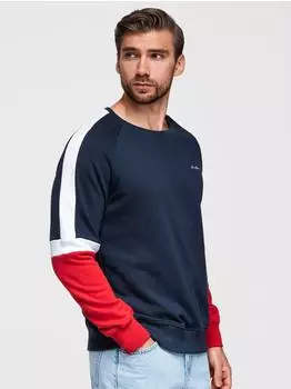 Ombre Sidibeh Sweatshirt ohne Verschluss dunkelblau/rot/weiß