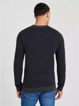 Jack & Jones JjeGlobe Knit Crew Neck Sweater (12258139) dark grey melange