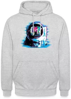 spreadshirt MTV Astronaut Moon Design Unisex Hoodie (D336786874P1047-97052-app577-size94) hellgrau meliert