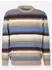 Sieh an! Rundhals-Pullover Langarm Jacquard ecru-mittelblau-geringelt