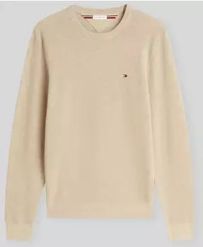 Tommy Hilfiger Flag Embroidery Crew Neck Jumper (MW0MW39999) batique khaki heather