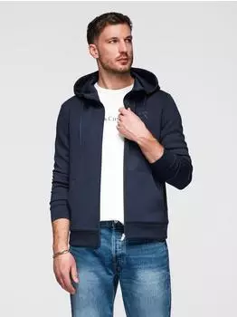 Ombre Sweatshirt Regular Fit mit Kapuze und Reißverschluss OM-SZBC-0196 dunkelblau