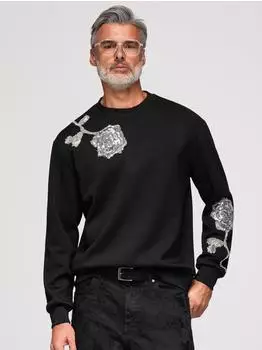 Ombre Sweatshirt Relaxed Fit (OM-SSNZ-0272) schwarz/weiß
