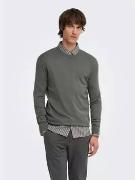Only & Sons ONSWYLER LIFE REG 14 LS Crew Knit Regular Fit Pullover (23395123) beluga