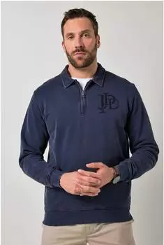 JP 1880 Sweatshirt Polokragen Zipper Brustprint (847857) nachtblau