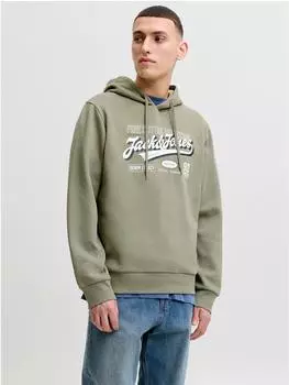 Jack & Jones JJELOGO SWEAT HOOD 2 COL AW26 SN Kapuzensweatshirt Regular Fit (12299467) vetiver/grau