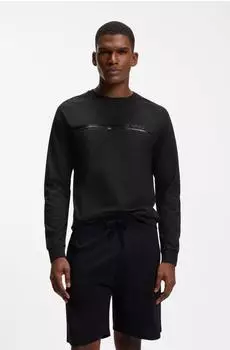 Hugo Boss Loungewear-Sweatshirt aus Baumwolle mit Logo auf der Brust - Style Authentic Sweatshirt 50554791 Schwarz