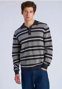 Lindbergh Relaxed Fit Strickpullover mit Rundhalsausschnitt (52964106) grau mel