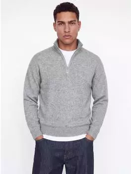 Jack & Jones JJESOHO OLLIE KNIT HALF ZIP Strickpullover (12278937) light grey melange