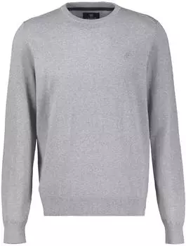 Lerros Strickpullover aus reiner Baumwolle in gro&szlig;en Gr&ouml;&szlig;en - Platinum Grey Melange (26750071_25902)
