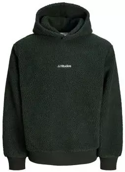 Jack & Jones JJSOHO Teddy Sweat Hood SN Kapuzensweatshirt Relaxed Fit (70358626) darkest spruce