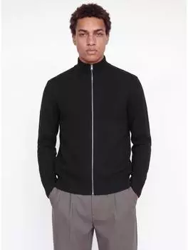 Jack & Jones JJE Soho Ollie Knt High Neck Zip Through Strickjacke (12298535) schwarz