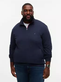 Tommy Hilfiger RWB Terry Tipped Regular 1/4 Zip Sweatshirt (MW0MW44943) navy blau heather