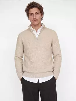 Jack & Jones JJBLAKE KNIT HALF ZIP Troyer, loose fit moonbeam