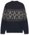 Bugatti Pullover Seasonal Collection Rollkragen (25564F 7700-390) dunkelblau gedruckt