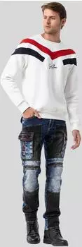 Cipo & Baxx CL171 Sweatshirt mit Streifen-Design (702066) ecru