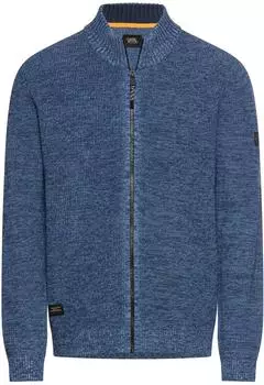Camel Active 409501-8K08 Strickjacke mit Rei&szlig;verschluss und Stehkragen tinted blue