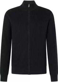 Joop! Vittrios Strickjacke in Rippstrick mit Stehkragen (72435637) dunkelblau