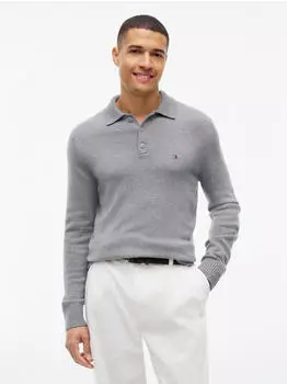 Tommy Hilfiger Lambswool LS Polo Strickpullover (20868708) medium grey heather