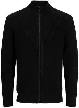 Jack & Jones JJCLEVELAND KNIT ZIP CARDIGAN Regular Fit schwarz