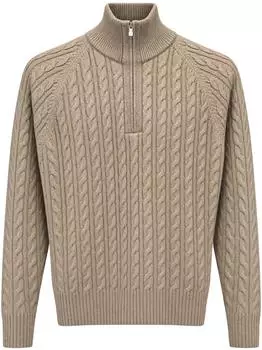 Hugo Boss H-Furlan Cable-Knit Pullover (50570645) hellbraun