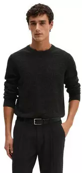 Marc O'Polo Lambswool-Rundhals-Pullover regular aus Schurwolle-Baumwolle-Mix (M29507660406) schwarz