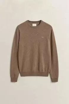GANT Classic Cotton Crew Neck Pullover Regular Fit (87311) light brown melange