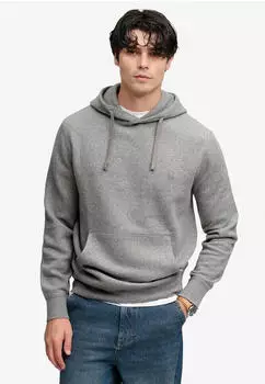Superdry Essential SDCO Logo Hood Kapuzensweatshirt Regular Fit (M2014702A) schwarz vintage grau marl