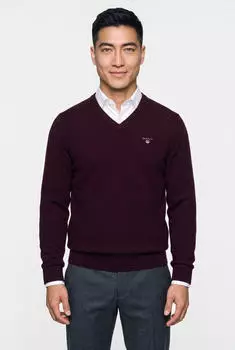 GANT Superfine Lambswool V-Neck Pullover Regular Fit (37908962) darkened wine