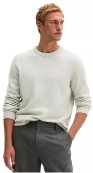 Marc O'Polo Lambswool-Rundhals-Pullover regular aus Schurwolle-Baumwolle-Mix (32224229) frozen veil