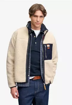 Superdry Vintage Retro Full Zip Fleece Sweatjacke Relaxed Fit (M2014623A-M9N) oatmeal/olive