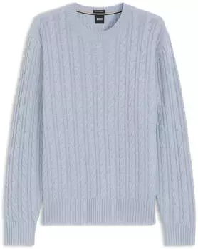Hugo Boss H-Furlan Pullover mit Zopfmuster (50570645) hellblau