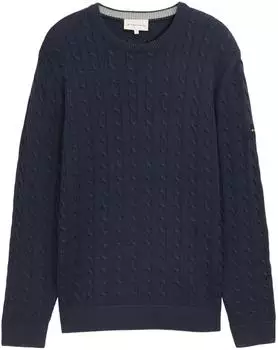 Tom Tailor Cable Structure Crew Neck Strickpullover (1052257) indigo ink blue