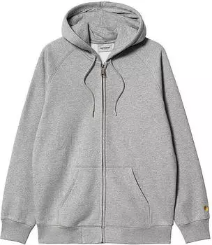 Carhartt Hooded Chase Jacket Hoodie grey heather/gold (Herren) (I033664-00M-XX)