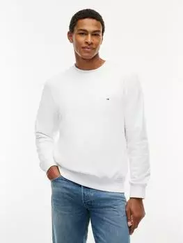 Tommy Hilfiger Rundhals Fleece Sweatshirt wei&szlig; (Herren) (MW0MW37232YBR)
