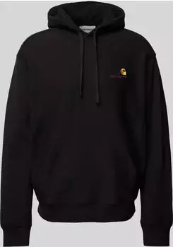Carhartt Hooded American Script Sweatshirt Hoodie schwarz (Herren) (I028279-89-XX)